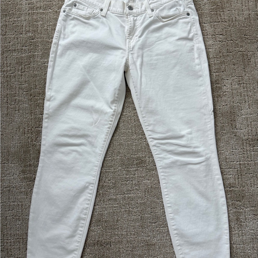 7 For All Mankind Cream Denim Jeans